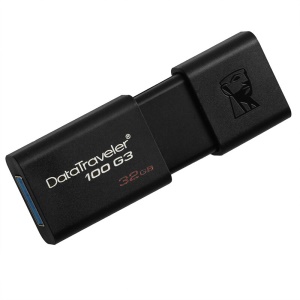 金士顿（Kingston）32GB USB3.0 U盘 DT100G3 黑色 滑盖设计 时尚便利