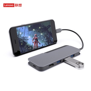 联想（lenovo）小新扩展坞 USB-C转HDMI/USB3.0 5合1 PD协议100W快充 4K30Hz高清投屏苹果华为手机笔记本通用